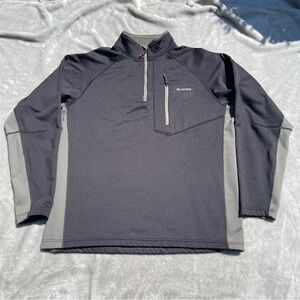 Simms Gray and Black Quarter-Zip Sweatshirt